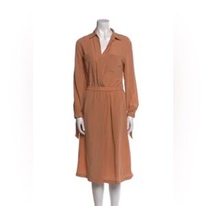 Vince Midi 100% Silk Pink Dress Sz M